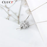 Zircon Silver 925 Snowflake Pendant for Pearl Necklace