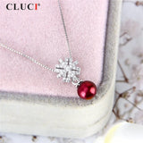 Zircon Silver 925 Snowflake Pendant for Pearl Necklace