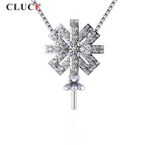 Zircon Silver 925 Snowflake Pendant for Pearl Necklace