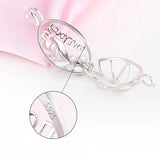 Zircon Silver Cage Pendant for Mothers Women 925 Sterling Silver Charms Pendant