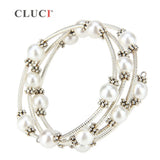 Adjustable Wire Wrap Bracelet Pearls Love Wedding Charm