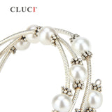 Adjustable Wire Wrap Bracelet Pearls Love Wedding Charm
