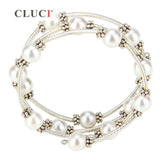 Adjustable Wire Wrap Bracelet Pearls Love Wedding Charm
