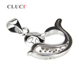 925 Sterling Silver Dolphin Pendant Necklace Charms with Animal Metal Pearls