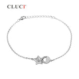 Pearls Bracelet with Five-Pointed Star Charm in 925 Sterling Silver