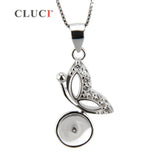 Romantic 925 Sterling Silver Butterfly Necklace with Pearls Locket Pendant