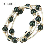 Vintage Shell Pearls Wire Wrap Bracelet Adjustable Jewelry
