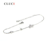 925 Silver Bracelet Letter A Clasp DIY Pearl Bracelet SB010SB