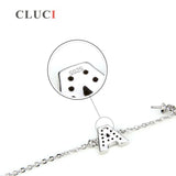 925 Silver Bracelet Letter A Clasp DIY Pearl Bracelet SB010SB