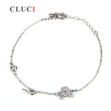 925 Silver Bracelet Letter A Clasp DIY Pearl Bracelet SB010SB