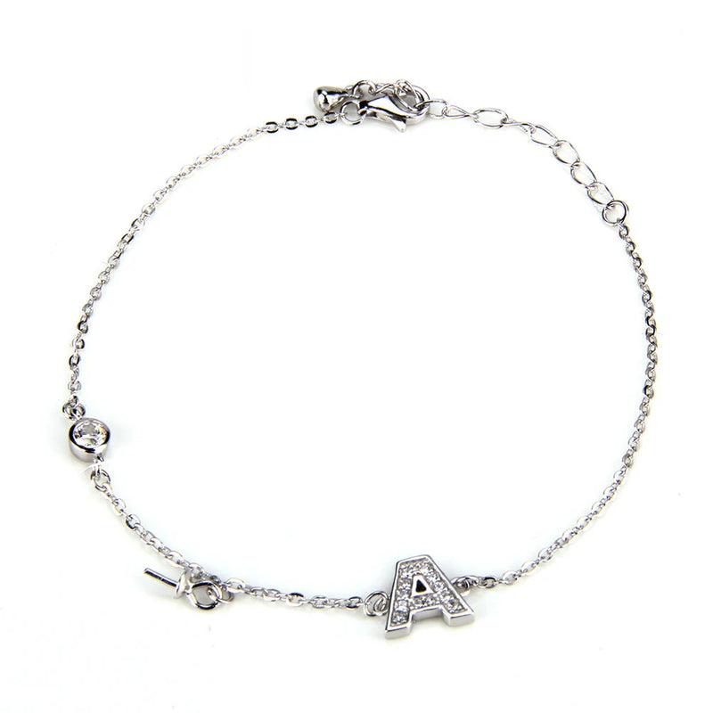 925 Silver Bracelet Letter A Clasp DIY Pearl Bracelet SB010SB