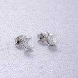 CMajor S925 Silver Plated 18k Moon Stud Earrings for Women