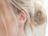CMajor S925 Silver Plated 18k Moon Stud Earrings for Women