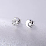 CMajor S925 Silver Plated 18k Moon Stud Earrings for Women