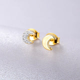 CMajor S925 Silver Plated 18k Moon Stud Earrings for Women