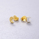 CMajor S925 Silver Plated 18k Moon Stud Earrings for Women