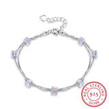 COCOM Silver Double-Deck Beads Bracelet with Crystal Gift for Women
