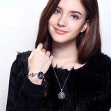 COCOM Female Fish Pendant Necklace with Austrian Crystals