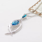 COCOM Fish Pendant Necklace with Austrian Crystals