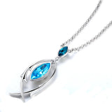 COCOM Fish Pendant Necklace with Austrian Crystals