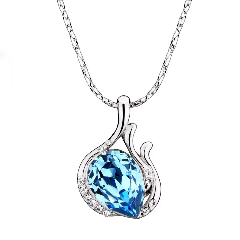 COCOM Water Drop Crystal Necklace Gift Colar Feminino