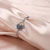 COCOM Heart Lock Bangle Bracelet with Austrian Crystals