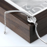 COCOM Heart Lock Bangle Bracelet with Austrian Crystals