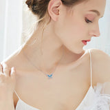 COCOM Butterfly Pendant Necklace with Crystals for Women