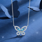 COCOM Butterfly Pendant Necklace with Crystals for Women