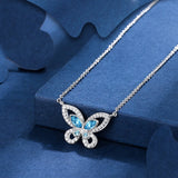 COCOM Butterfly Pendant Necklace with Crystals for Women