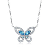 COCOM Butterfly Pendant Necklace with Crystals for Women