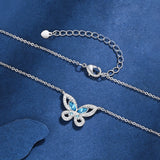 COCOM Butterfly Pendant Necklace with Crystals for Women