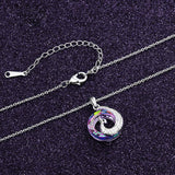 COCOM Peacock Round Pendant Necklace Phoenix Crystal Jewelry