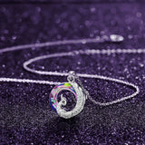 COCOM Peacock Round Pendant Necklace Phoenix Crystal Jewelry
