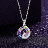 COCOM Peacock Round Pendant Necklace Phoenix Crystal Jewelry