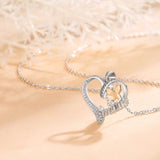 Love Heart Butterfly Necklace CZ Mother's Birthday Gift