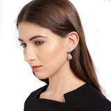 COCOM Water Drop Clip Earrings with Round Fancy Crystals