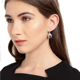 COCOM Water Drop Clip Earrings with Round Fancy Crystals