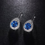 COCOM Water Drop Clip Earrings with Round Fancy Crystals