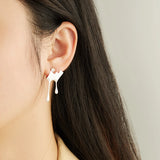 925 Silver Bee Stud Earrings 18K Plated Asymmetric Design - Women's Jewelry Gift