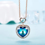 COCOM Romantic Heart of the Ocean Necklace with Austrian Crystals