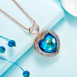 COCOM Romantic Heart of the Ocean Necklace with Austrian Crystals