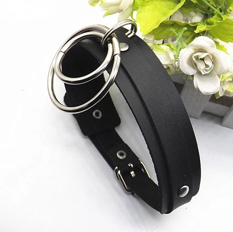 Punk Studs Collar Exaggerated Metal Ring Buckle Adornment All-match Style