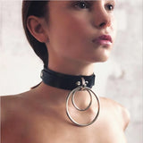 Punk Studs Collar Exaggerated Metal Ring Buckle Adornment All-match Style