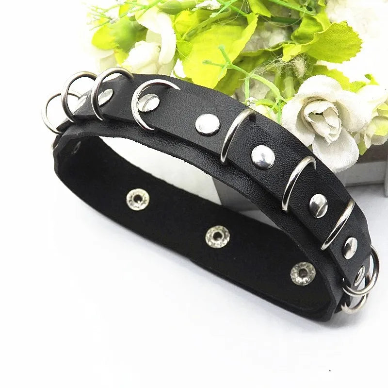 Women PU Leather Belt Punk Rock Belts Hollow Out Metal Hole Waistband