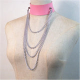 Spike Punk Goth Choker Metal Chain Necklace