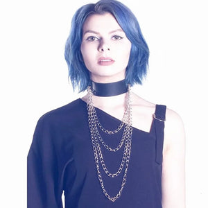 Spike Punk Goth Choker Metal Chain Necklace