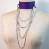 Spike Punk Goth Choker Metal Chain Necklace
