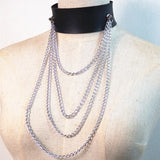Spike Punk Goth Choker Metal Chain Necklace