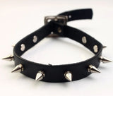 Harajuku Spike Choker Gothic PU Leather Choker Necklace For Women